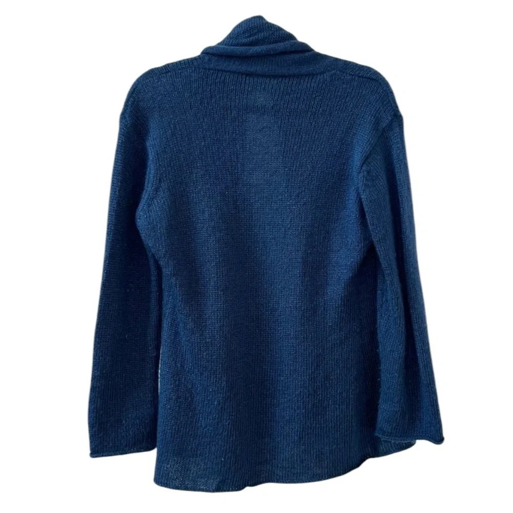 ⭐️ Anthropologie Wooden Ships Blue Wrap Open Cardigan Mohair Wool SMALL/MEDIUM - Picture 4 of 6